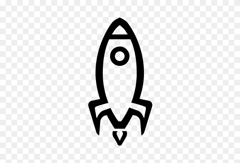 512x512 Rocket Linear, Ракета, Значок Космического Корабля В Png И Векторном Формате - Черно-Белый Клипарт Космический Корабль