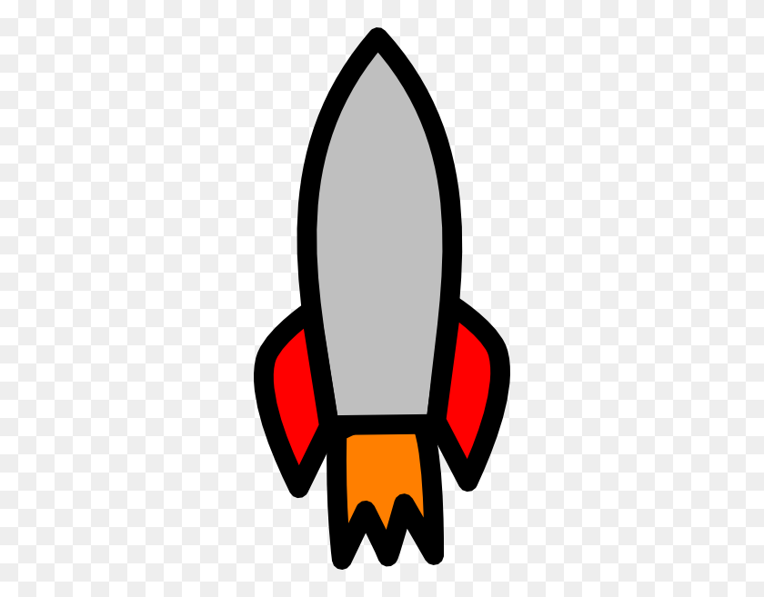 282x597 Rocket Mediumflame Clipart - Rocket Clipart Free