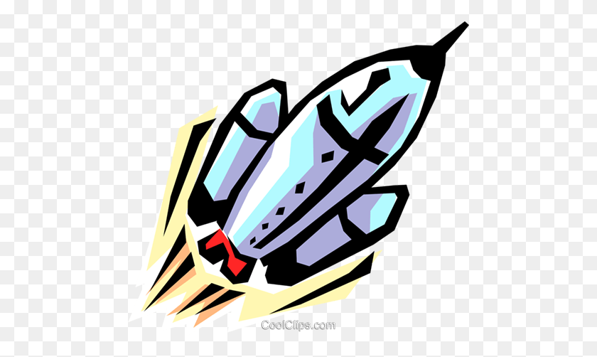 480x442 Ракетный Корабль Роялти Бесплатно Векторные Иллюстрации - Взрыв Клипарт