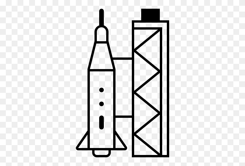 512x512 Ракетный Корабль, Космический Корабль, Ракета, Транспорт, Значок Запуска Ракеты - Ракетный Корабль Клипарт Черно-Белый
