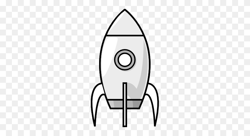 229x400 Тату Ракета Корабль Космос, Космическая Тема И Космос - Ракета Черно-Белый Клипарт