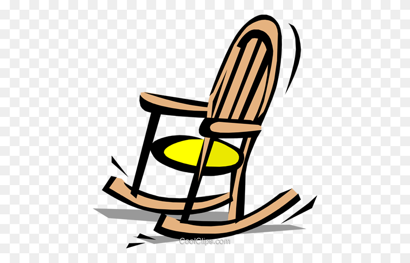 460x480 Rocking Chair Royalty Free Vector Clip Art Illustration - Rocking Chair Clipart