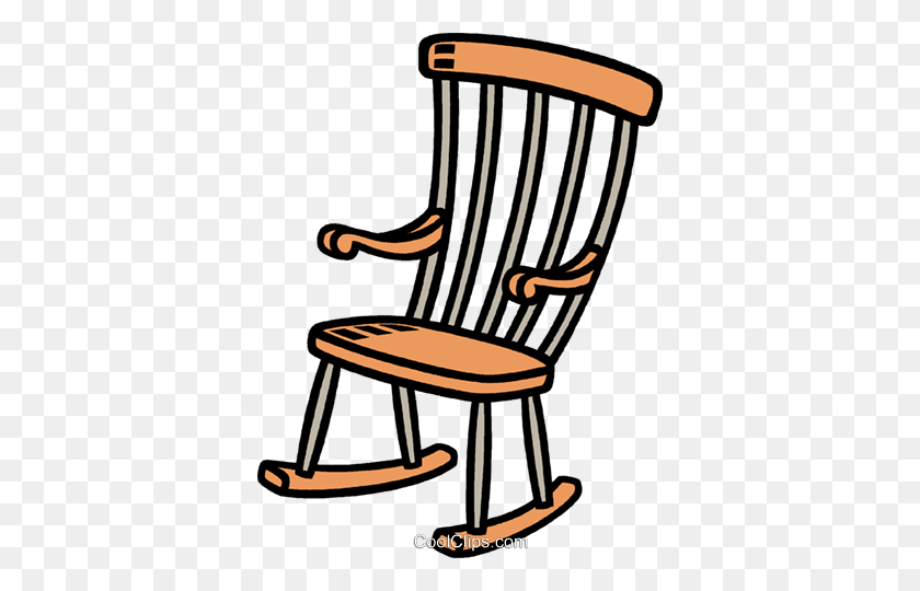 370x480 Rocking Chair Royalty Free Vector Clip Art Illustration - Rocking Chair Clipart