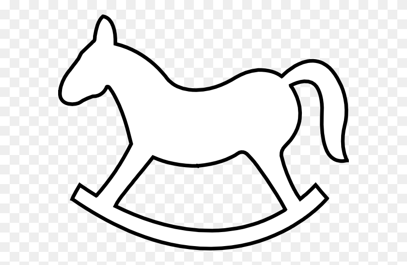 600x487 Rocking Horse Outline Clip Arts Download - White Horse Clipart
