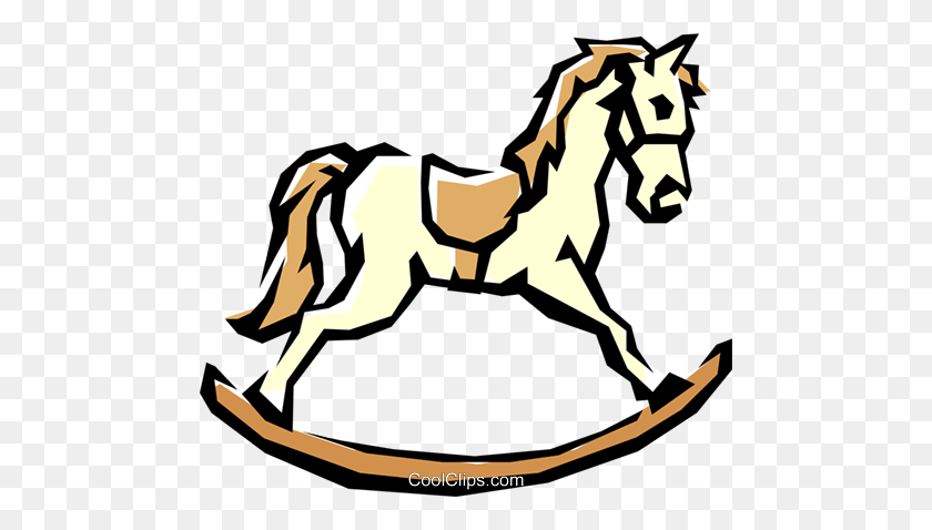 480x418 Rocking Horse Royalty Free Vector Clip Art Illustration Clipart - Free Horse Clipart