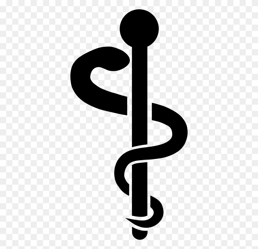 382x749 Rod Of Asclepius Staff Of Hermes Medicine - Medical Clipart Black And White
