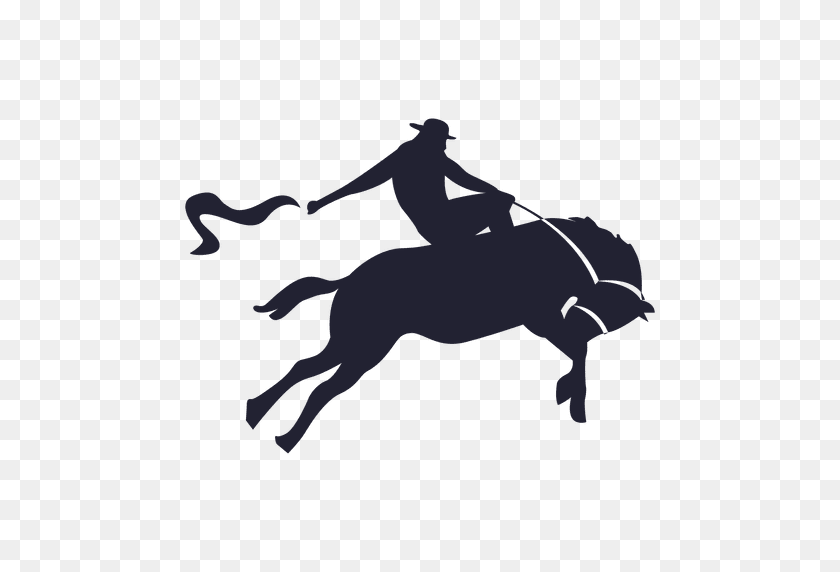 512x512 Rodeo Cowboy Silhouette - Rodeo PNG