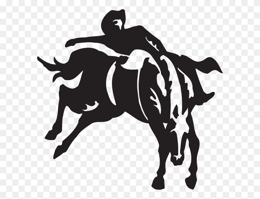 600x583 Rodeo Horse With Rider - Rodeo PNG