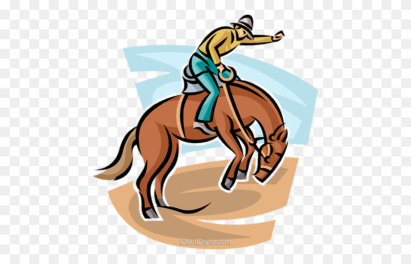 460x480 Rodeo Rider Royalty Free Vector Clip Art Illustration - Rodeo Clipart