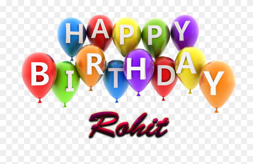 1920x1200 Rohit Happy Birthday Balloons Name Png - Happy Birthday Balloons PNG