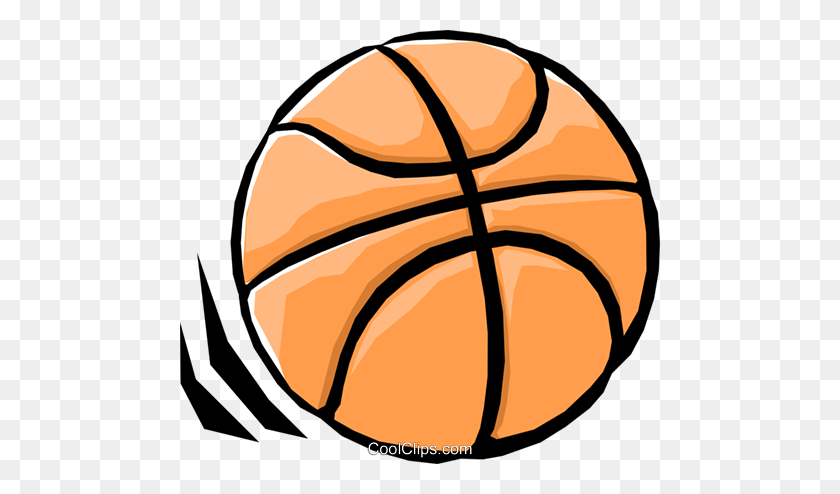 480x434 Rolling Basketball Royalty Free Vector Clipart Illustration - Free Basketball Clipart