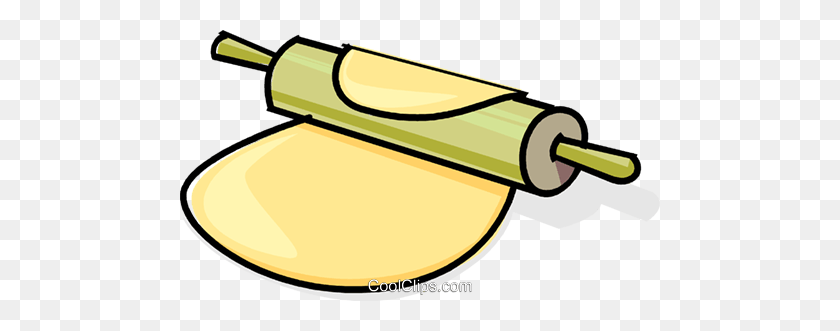 480x271 Rolling Pin And Dough Royalty Free Vector Clipart Illustration - Rolling Pin Clipart
