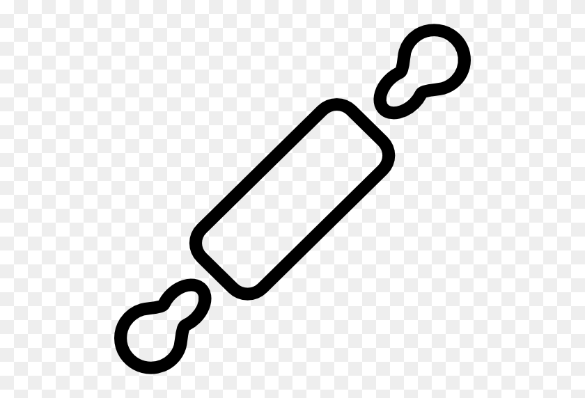 512x512 Rolling, Pin, Outline Icon Free Of Graphicsbay Kitchen Icons - Rolling Pin PNG