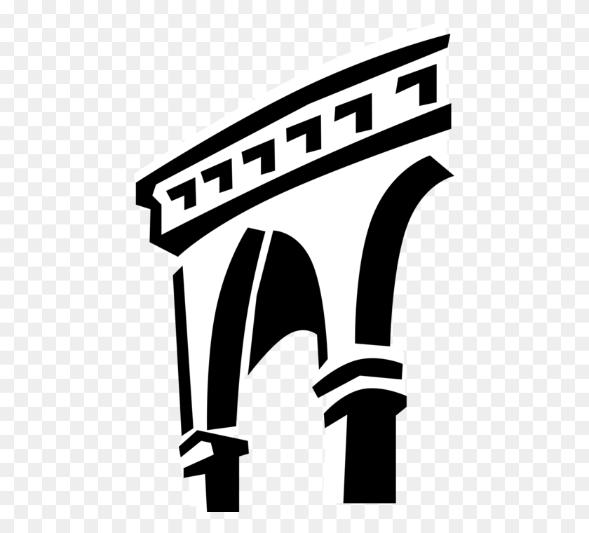 457x700 Римский Мост Акведук - Римские Колонны Клипарт