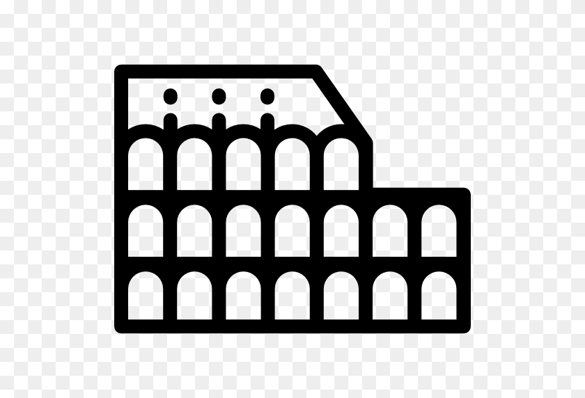 512x512 Roman, Landmark, Monuments, Coliseum, Monumental, Italy, Shape - Colosseum Clipart