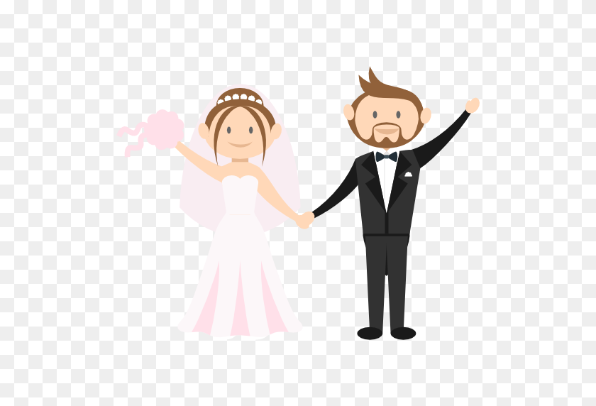 512x512 Romantic, People, Wedding Couple, Bride Icon Png Pic - Wedding Couple PNG