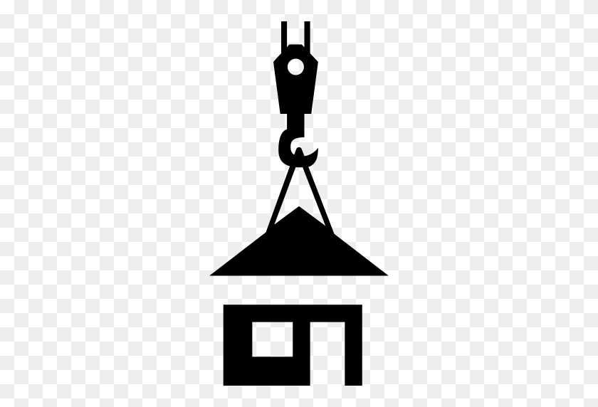 512x512 Roof Holding Of A Crane On Prefabricated House Png Icon - Roof PNG