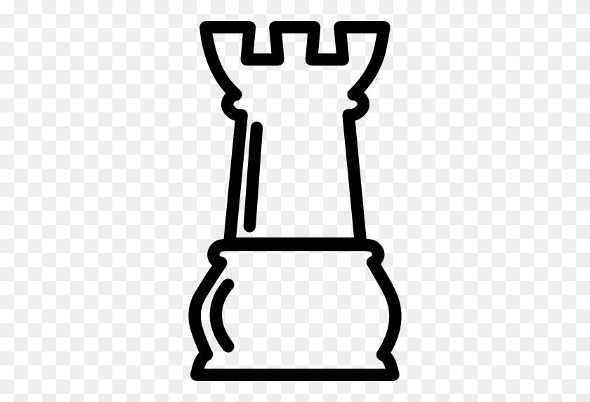 512x512 Rook Chess Piece Outline - Chess Pieces PNG