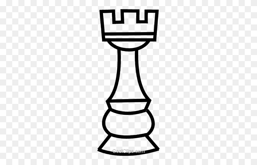 204x480 Rook Chess Piece Royalty Free Vector Clip Art Illustration - Chess Clipart Black And White
