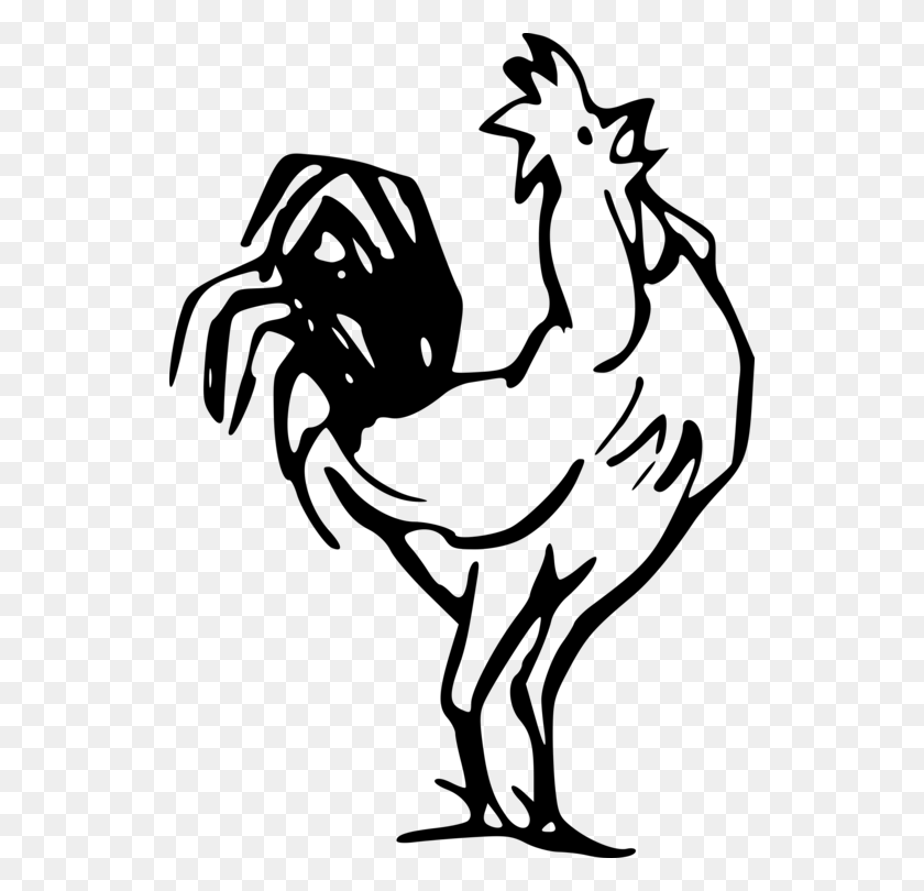 532x750 Rooster Chicken Black And White Drawing Silhouette - Rooster Clipart Black And White