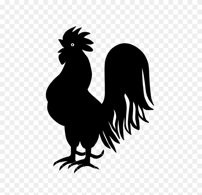 530x750 Rooster Chicken Landfowl Silhouette Drawing - Rooster Clipart Black And White