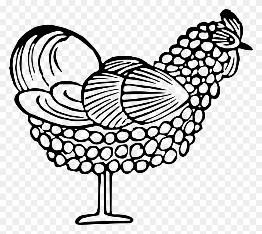 847x750 Rooster Chicken Line Art Landfowl Drawing - Rooster Clipart