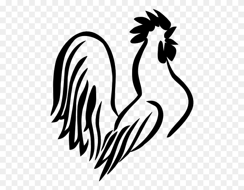 492x594 Rooster Clipart Black And White - Meeting Clipart Black And White