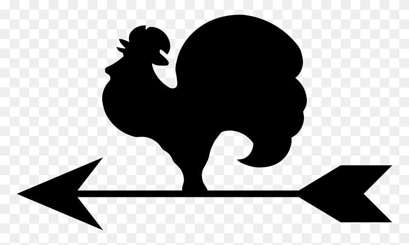 772x444 Rooster Clipart Wind Vane - Pencil And Paper Clipart Black And White