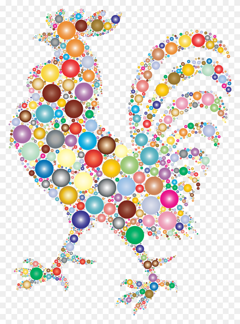 1666x2298 Rooster Made From Colorful Orbs Vector Clipart Image - Rooster Images Clip Art