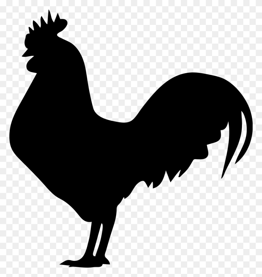 962x1024 Rooster Shadow Cliparts - Chicken Clipart Black And White