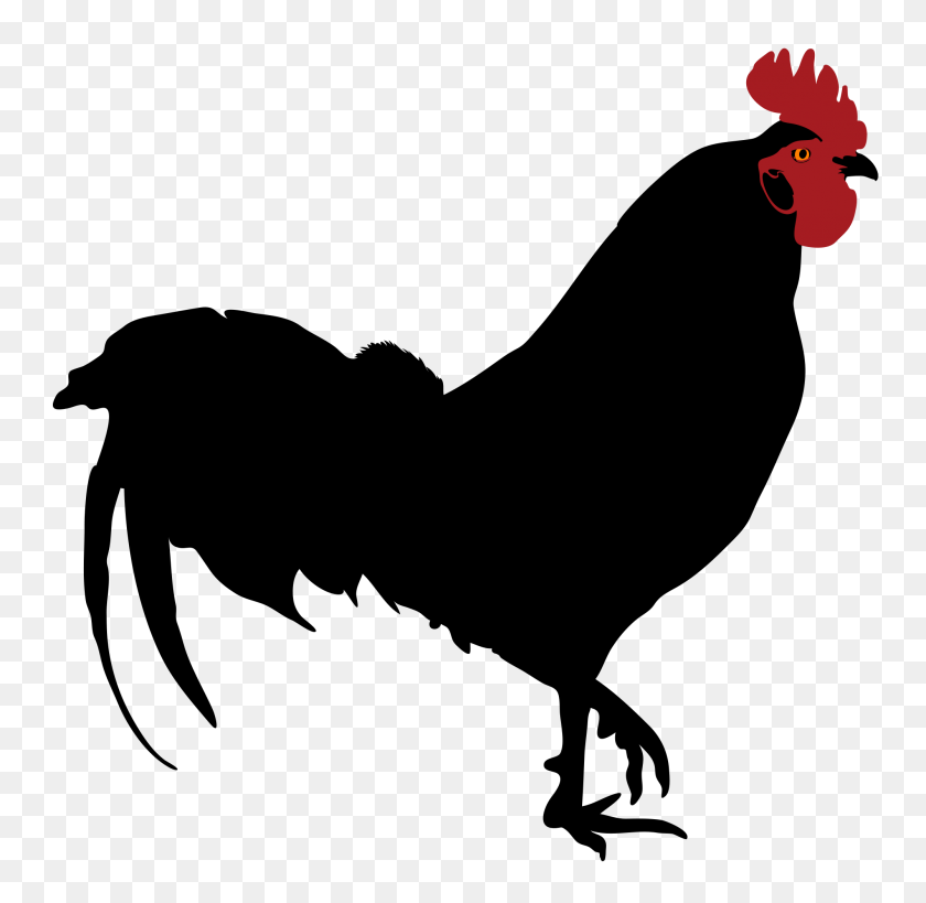 2000x1948 Rooster Silhouette - Rooster Images Clip Art