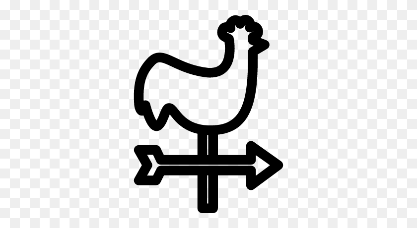 400x400 Rooster Weather Vane Pointing East Free Vectors, Logos, Icons - Rooster Weathervane Clipart