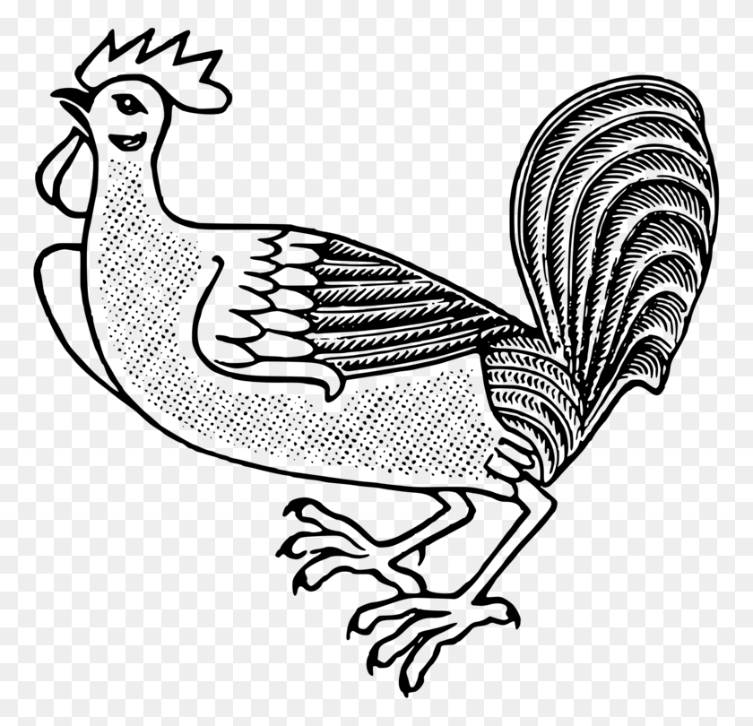 767x750 Rooster Welsummer Polish Chicken Livestock Poultry - Rooster Clipart Black And White