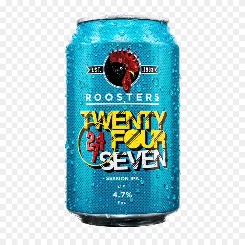 1500x1500 Roosters Twenty Four Seven Can Beer Hawk - Beer Can PNG