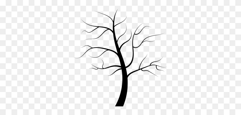 328x340 Корневая Ветка Дерева Рисунок Лист - Пень Клипарт Черный И Белый