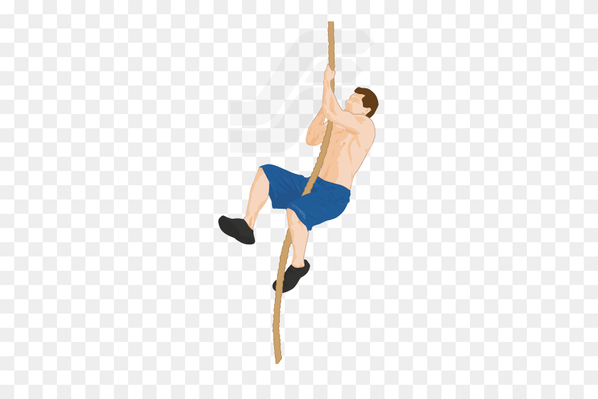 252x500 Rope Climbing Exercise For Strength Conditioning - Climbing PNG