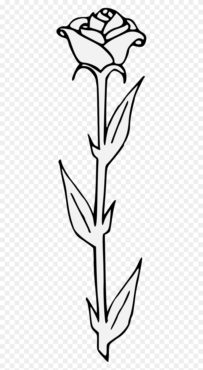 393x1467 Rose - Rose With Thorns Clipart