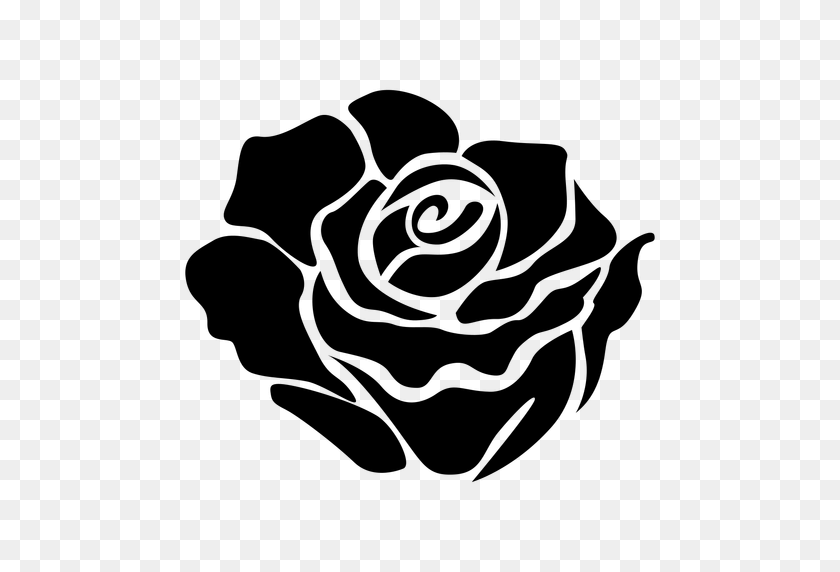 512x512 Роза Черно-Белый Рисунок Png Скачать, Роза Вектор Png Скачать Бесплатно - Рисунок Розы Png