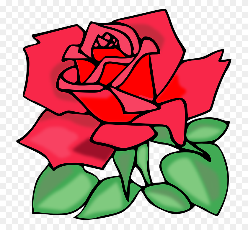 729x720 Rose Blossom Clipart - Rose Flower Clipart