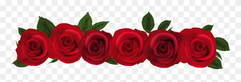 2219x649 Rose Border Clip Art - Rose Flower Clipart