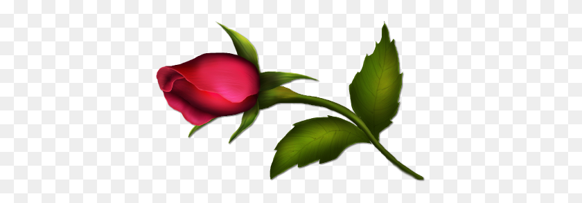 391x234 Rose Bud Painted - Rose Bud Clipart