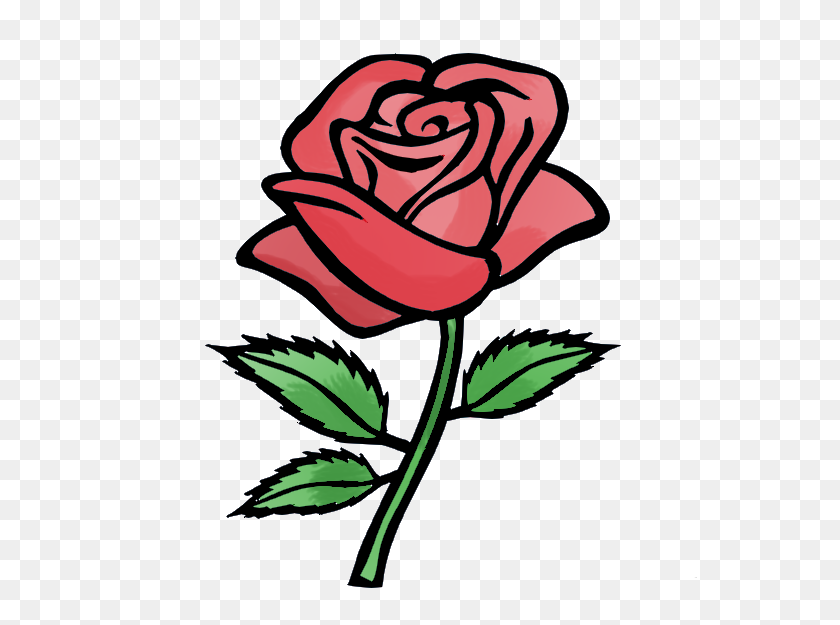 554x565 Rose Cartoon Drawing Free Download Clip Art On Png - Rose Drawing PNG