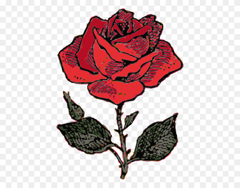 444x600 Rose Clip Art Free Vector - Flower Clipart Rose