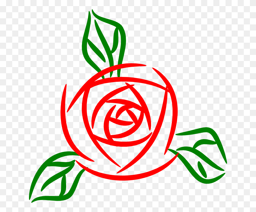 650x635 Rose Clipart - Red Rose Clip Art