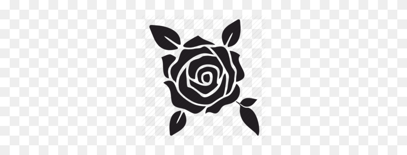260x260 Rose Clipart - Rose Clipart Black And White PNG