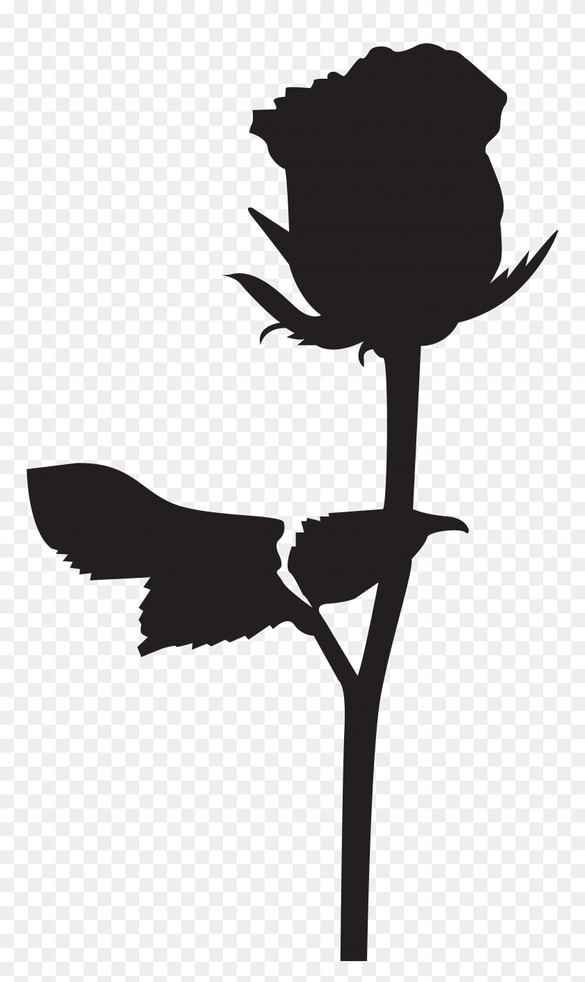 silhouette-long-stem-rose-clipart-draw-vip