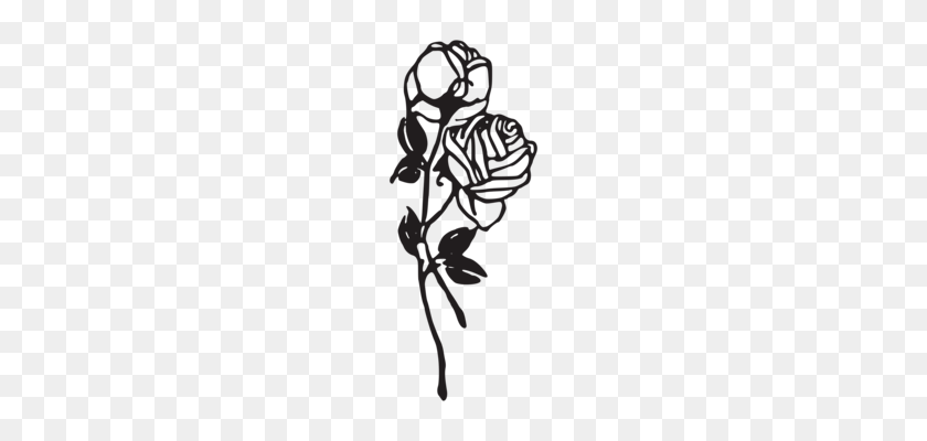 340x340 Rose Drawing Line Art Silhouette - Rose Silhouette PNG