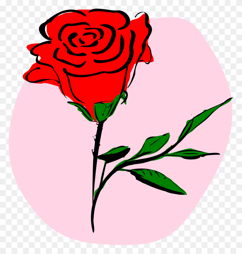 1600x1686 Роза Цветок Вектор Png Изображения Картинки - Цветок Мультфильм Png