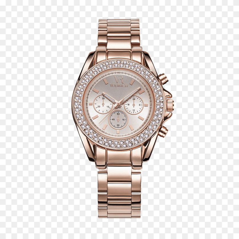 1080x1080 Rose Gold Chronograph Women Watch Vodrich - Gold Watch PNG