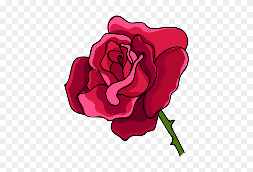512x512 Значок Роза Голова Водяной Краской - Роза Вектор Png